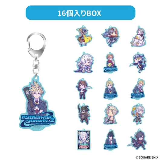 Square Enix #SQkawaii Sounds Final Fantasy Vol. 2 Glitter Acrylic Keychain Collection 1Box 16pcs (FULL BOX)