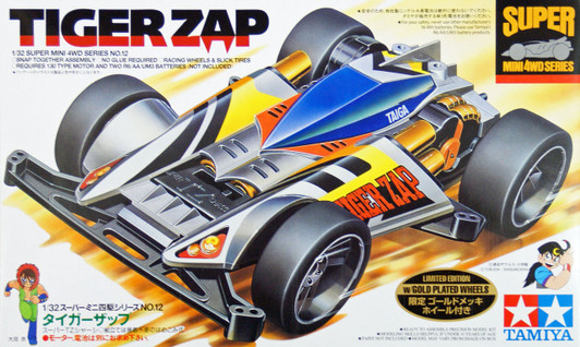Tamiya 94962 Mini 4WD Tiger Zap Limited Edition with Gold Plated Wheels 1/32