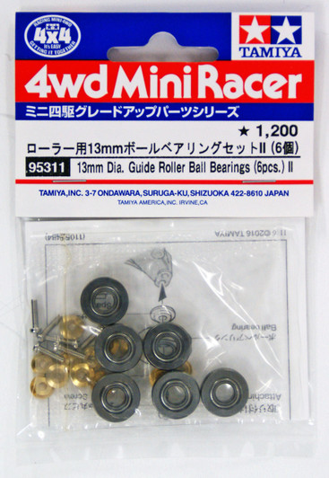 Tamiya 95311 Mini 4WD 13mm Diameter Guide Roller Ball Bearings II (6pcs.)