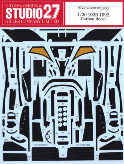 Studio27 ST27-CD20040 Lotus 102D 1992 Carbon Decal for Tamiya 1/20