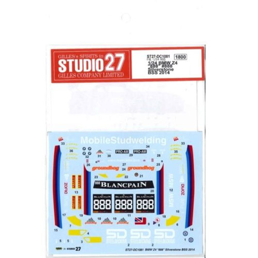 Studio27 ST27-DC1081 BMW Z4 "888" #888 Silverstone BSS Decal for Fujimi 1/24