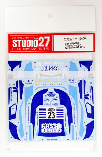 Studio27 ST27-DC1134 McLaren MP4-12C "RacingStudio" #23 Decal for Fujimi 1/24