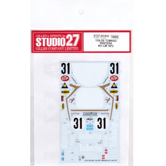 Studio27 ST27-DC924 De Tomaso Pantera #31 LM 1972 for Fujimi 1/24