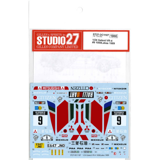 Studio27 ST27-DC1187 Galant VR-4 #9 1000Lakes 1989 Decal for Hasegawa 1/24