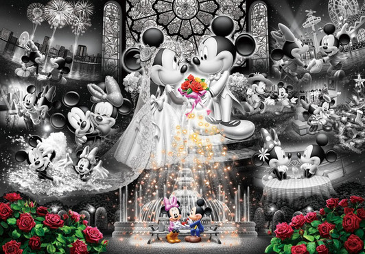 Tenyo Japan Jigsaw Puzzle DF-1000-111 Frost Art Disney Wedding Mickey & Minnie (1000 Pieces)