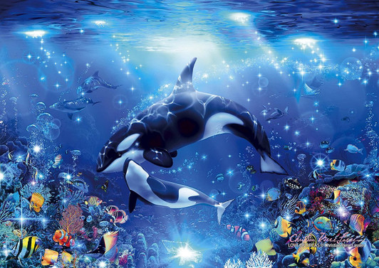 Epoch Jigsaw Puzzle 55-504 Lassen Love of Orcas (216 S-Pieces)
