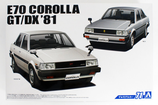Aoshima 55243 Model Car 71 Toyota E70 Corolla Sedan GT/DX 1981 1/24 scale kit