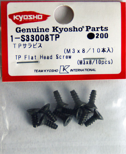 Kyosho 1-S33008TP TP Flat Head Screw(M3x8/10pcs)