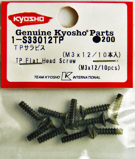 Kyosho 1-S33012TP TP Flat Head Screw (M3x12/ 10 pcs)