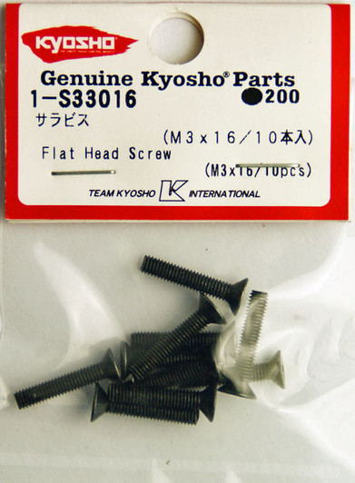 Kyosho 1-S33016 Flat Head Screw (M3x16/10pcs)