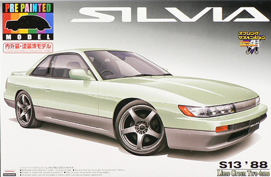 Aoshima 43752 Nissan Silvia S13 Lime Green 1/24 Scale Kit (Pre-painted Model)
