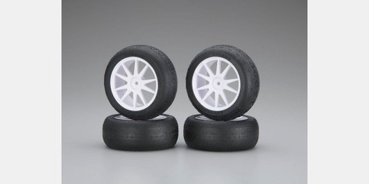Kyosho IHTH05W Micro-X Tire With Wheel(White/Mini Inferno)