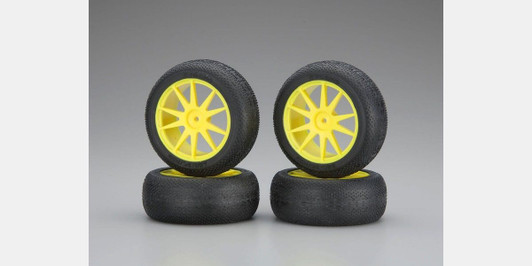 Kyosho IHTH05Y Micro-X Tire With Wheel(Yellow/Mini Inferno)