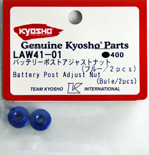 Kyosho LAW41-01 Battery Post Adjust Nut (Bule / 2pcs)