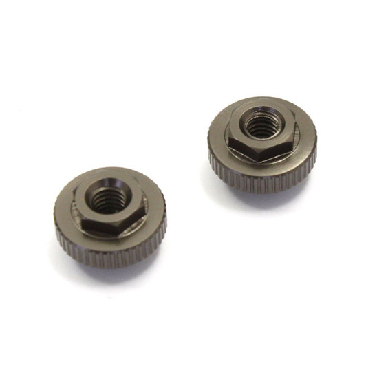Kyosho LAW41-01GM Battery Post Adjust Nut (Gunmetallic/ 2 Pcs)