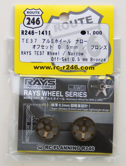 Kyosho Mini Z AWD R246-1411 RAYS TE37 Wheel Narrow Off-Set 0.5 mm Bronze