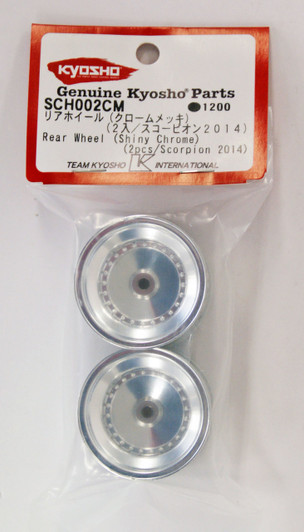 Kyosho SCH002CM Rear Wheel(ShinyChrome/2pcs/Scorpion'14)