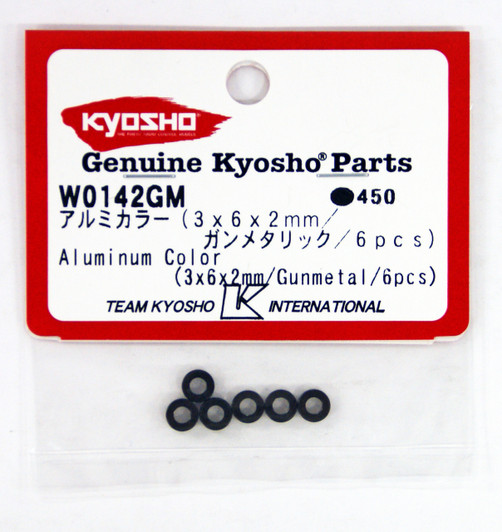 Kyosho W0142GM Aluminum Collar (3x6x2mm/Gunmetal/6pcs)