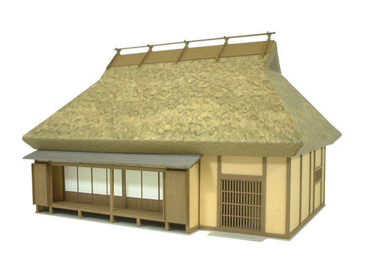 Sankei MK05-07 Tatched House B 1/87 HO Scale Paper Kits