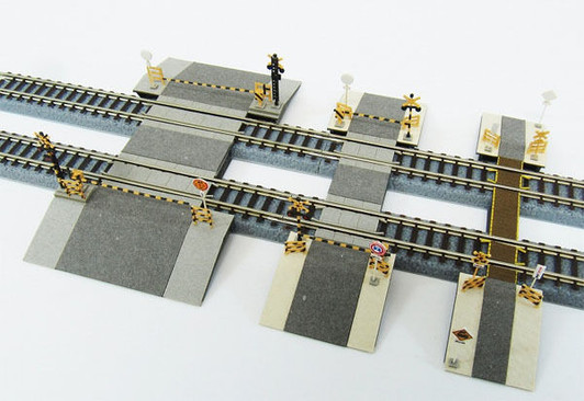 Sankei MP01-108 Railroad Crossing Set 1/220 Z Scale Paper Kits