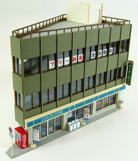 Sankei MP03-84 Acute Angle Building A 1/150 N Scale Paper Kits