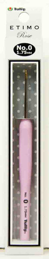 Tulip TEL-00 ETIMO Rose Steel Lace Crochet Hook with Cushion Grip No.0 (1.75mm)