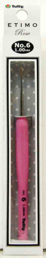 Tulip TEL-06 ETIMO Rose Steel Lace Crochet Hook with Cushion Grip No.6 (1.00mm)