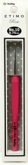 Tulip TEL-10 ETIMO Rose Steel Lace Crochet Hook with Cushion Grip No.10 (0.75mm)