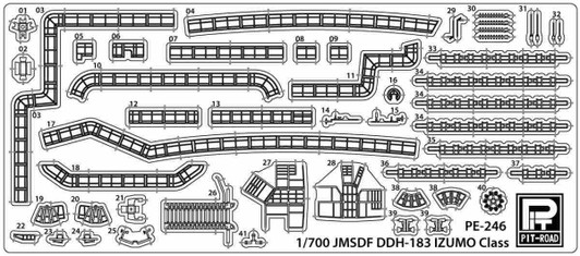 Pit-Road Etching Parts 1/700 Photo Etched Parts for JMSDF Helicopter Destroyer Izumo Class