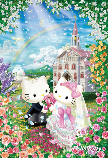 Beverly Jigsaw Puzzle L74-171 Hello Kitty Sweet Wedding (150 L-Pieces)