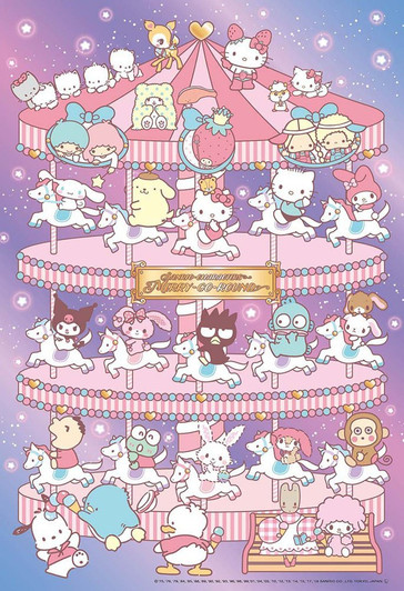 Beverly Jigsaw Puzzle 33-135 Sanrio Characters Merry-go-round (300 Pieces)