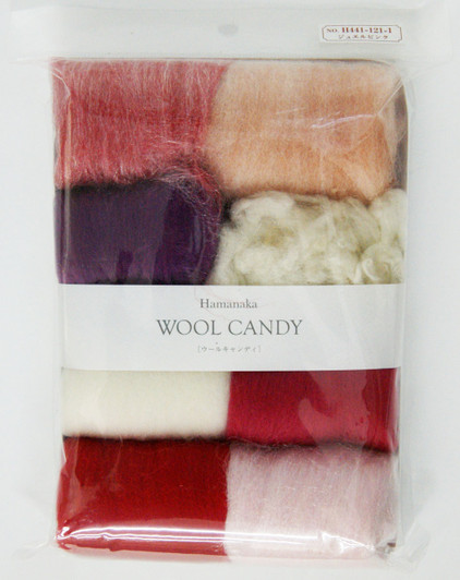 Hamanaka H441-121-1 Wool Candy 8 Color Set Jewel Pink