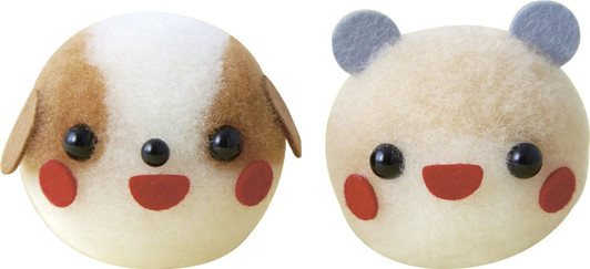 Hamanaka H441-493 Aclaine Felt Wool Pom-pom Bon Bon Kit Hamster & Shih Tzu
