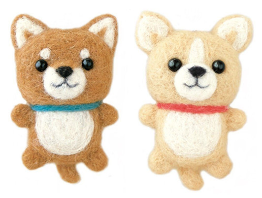 Hamanaka H441-420 Felt Wool Handicraft Kit  Mascot Chihuahua & Shiba Dog