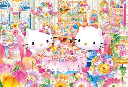 Beverly Jigsaw Puzzle 31-482 Hello Kitty Afternoon Tea Flower House (1000 Pieces)