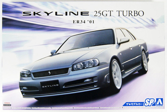 Aoshima 55960 The Model Car SP Nissan ER34 Skyline 25GT Turbo 2001 Custom Wheel 1/24 Scale Kit