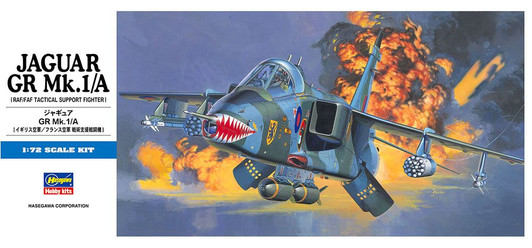 Hasegawa 1/72 Jaguar GR Mk.1/A (RAF/FAF Tactical Support Fighter) Plastic Model
