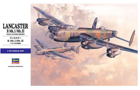 Hasegawa 1/72 Lancaster B Mk.I/Mk.III (Royal Air Force Bomber) Plastic Model