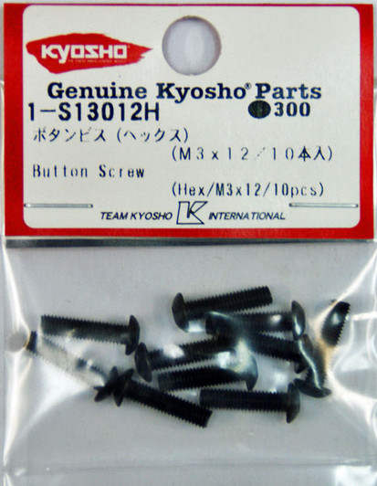 Kyosho 1-S13012H Button Screw (Hex/M3x12/10pcs)