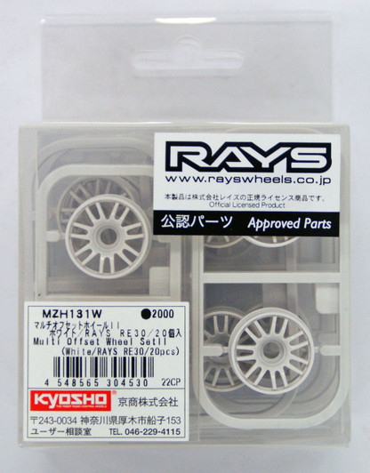 Kyosho Mini Z MZH131W Multi Offset Wheel II (White/Rays RE30/20 pcs)