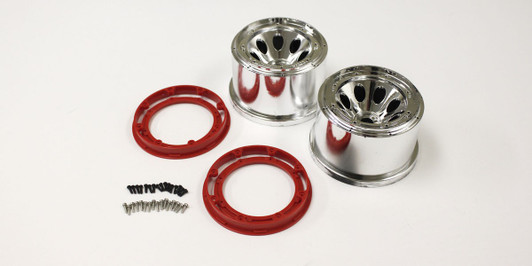 Kyosho MAH401SMR Wheel (Silver Platige/Red/2pcs)