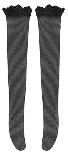 Azone FAO032-BLK Azo 2 Lace Knee High Stocking Black