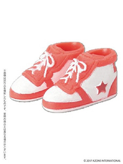 Azone PIC137-RDW 1/12 Soft Vinyl High Cut Sneaker Red x White