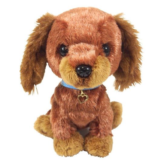 Sunlemon Plush Doll Pups! Miniature Dachshund Brown Size S