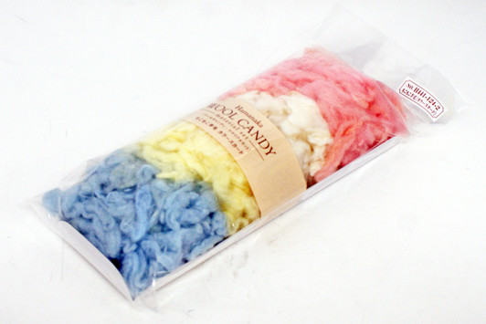 Hamanaka H441-124-2 Wool Candy Material Set Fluffy Pink/White/Yellow/Blue