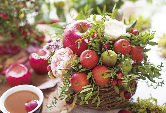 Yanoman Jigsaw Puzzle 01-2079 Flowers & Apples (108 L-Pieces)