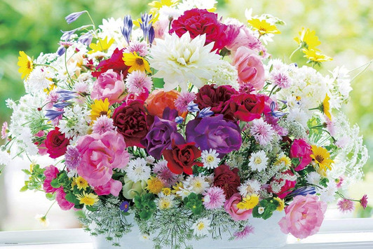 Yanoman Jigsaw Puzzle 10-1325 Flower Happy Days (1000 Pieces)