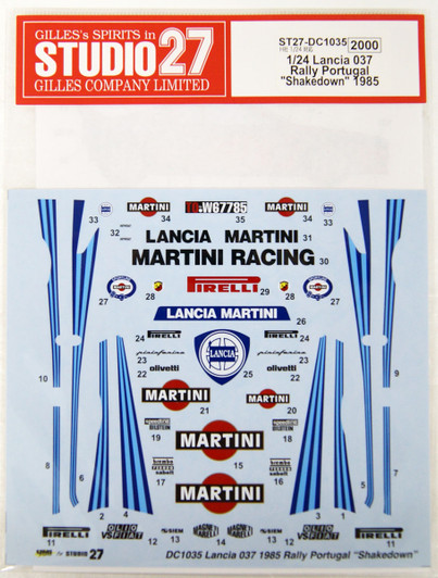 Studio27 ST27-DC1035 Lancia 037 Rally Portugal "Shakedown" 1985 for Hasegawa 1/24 Scale