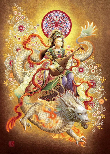 Epoch Jigsaw Puzzle 06-106 Japanese Art Fortune Kiryu Benzaiten (500 Pieces)