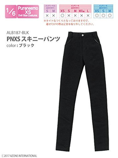 Azone ALB187-BLK 1/6 Pure Neemo XS PNXS Skinny Trousers Black